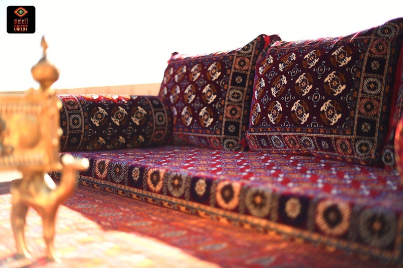 TURKMEN Bukhara Oriental Seating Majlis Toshak Bukhara Silky Velvet Indoor / outdoor Hookah lounge Home 6pcs image 1