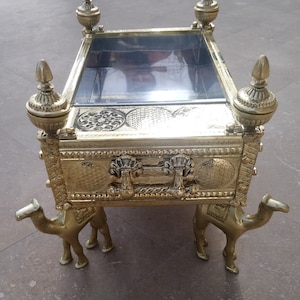 Hand-Hammered and Hand-embroided Decorative Brass Grill for Coffee and Hookah CAMEL