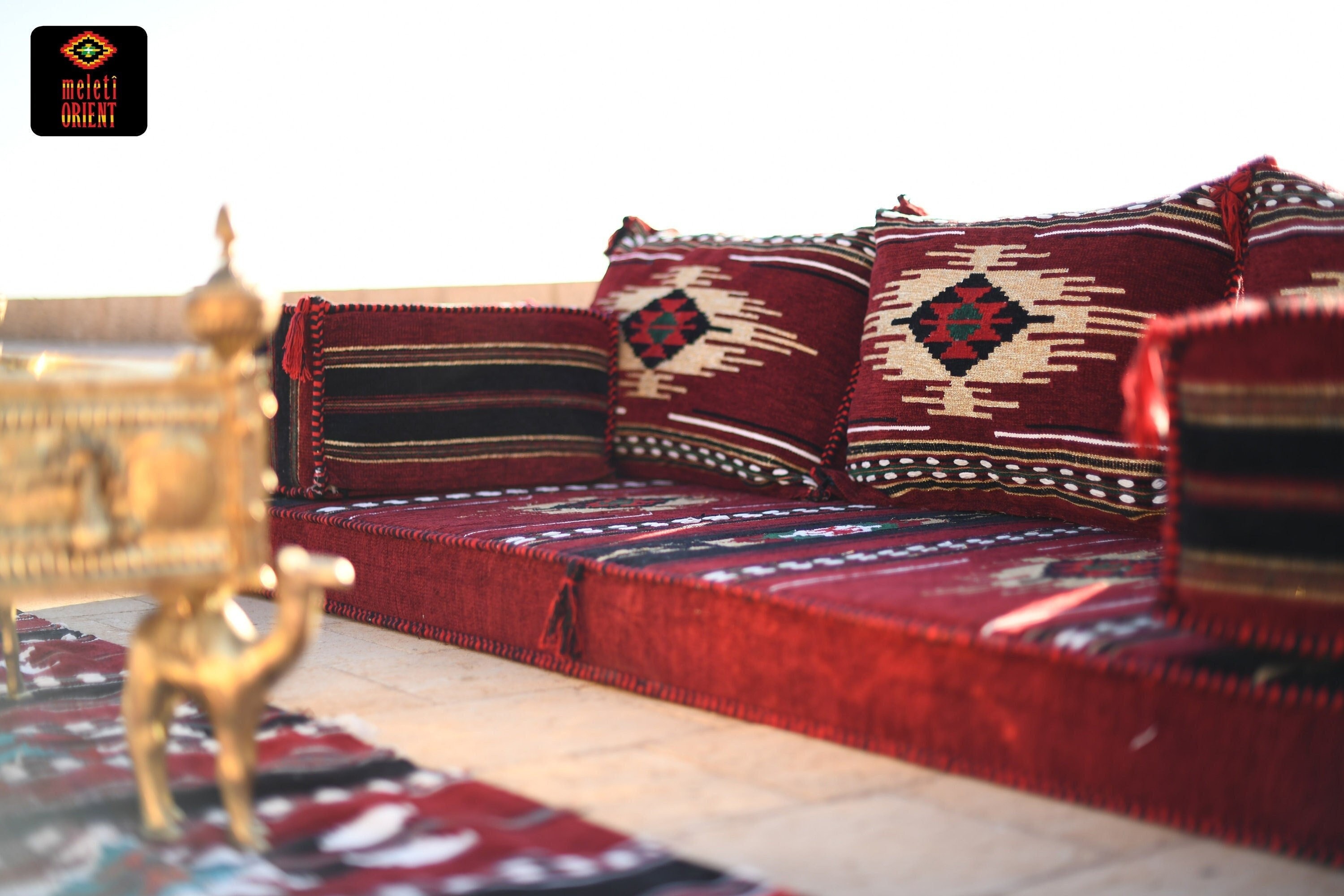 ARABIC 1001 Nights Premium Collection Handloomed Oriental Seating - Majlis - floor seating - jalsa - floor sofa Indoor/outdoor - 6pcs