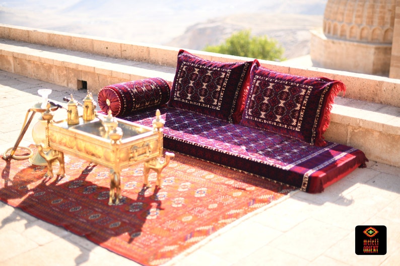 BALUCH Diamond Oriental Seating Majlis Toshak Bukhara Silky Velvet Indoor / outdoor Hookah lounge Home 4pcs image 8