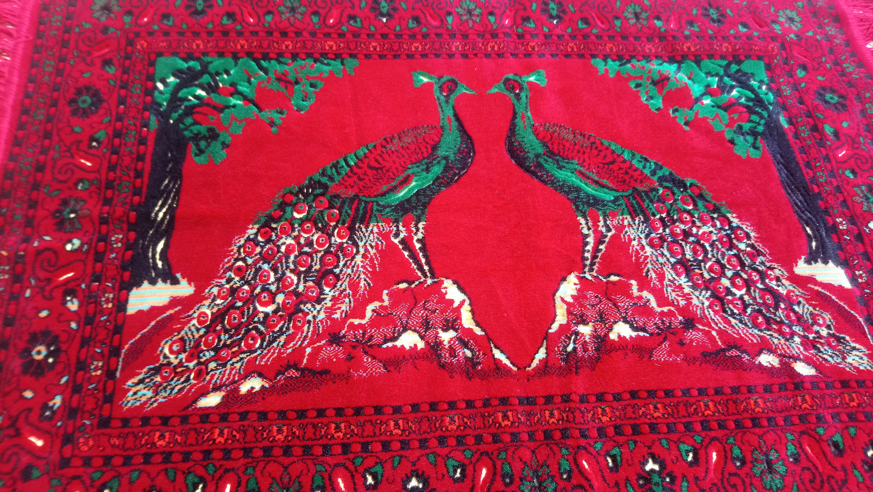 Peacocks Wall Tapestry Velvet 1970's Italian Fabric Etsy