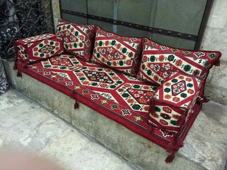 ARABIC Oriental Seating Set . Anatolian . Majlis Rug Fabric Etsy