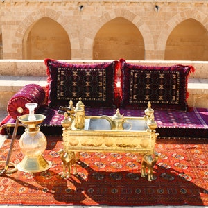 BALUCH Diamond Oriental Seating Majlis Toshak Bukhara Silky Velvet Indoor / outdoor Hookah lounge Home 4pcs image 4