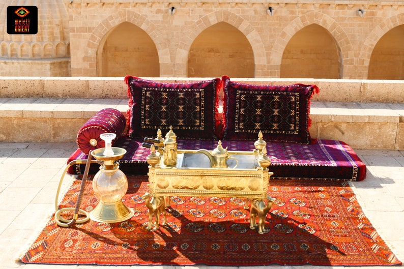 BALUCH Diamond Oriental Seating Majlis Toshak Bukhara Silky Velvet Indoor / outdoor Hookah lounge Home 4pcs image 4