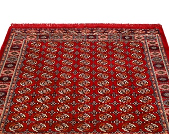 TURKMEN Bukhara Rug Kilim Carpet, Authentic Area Rug, Ethnic Bohemian Oriental Home Decor Velvet