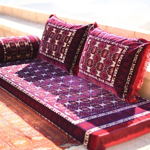 BALUCH Diamond Oriental Seating Majlis Toshak Bukhara Silky Velvet Indoor / outdoor Hookah lounge Home 4pcs image 10