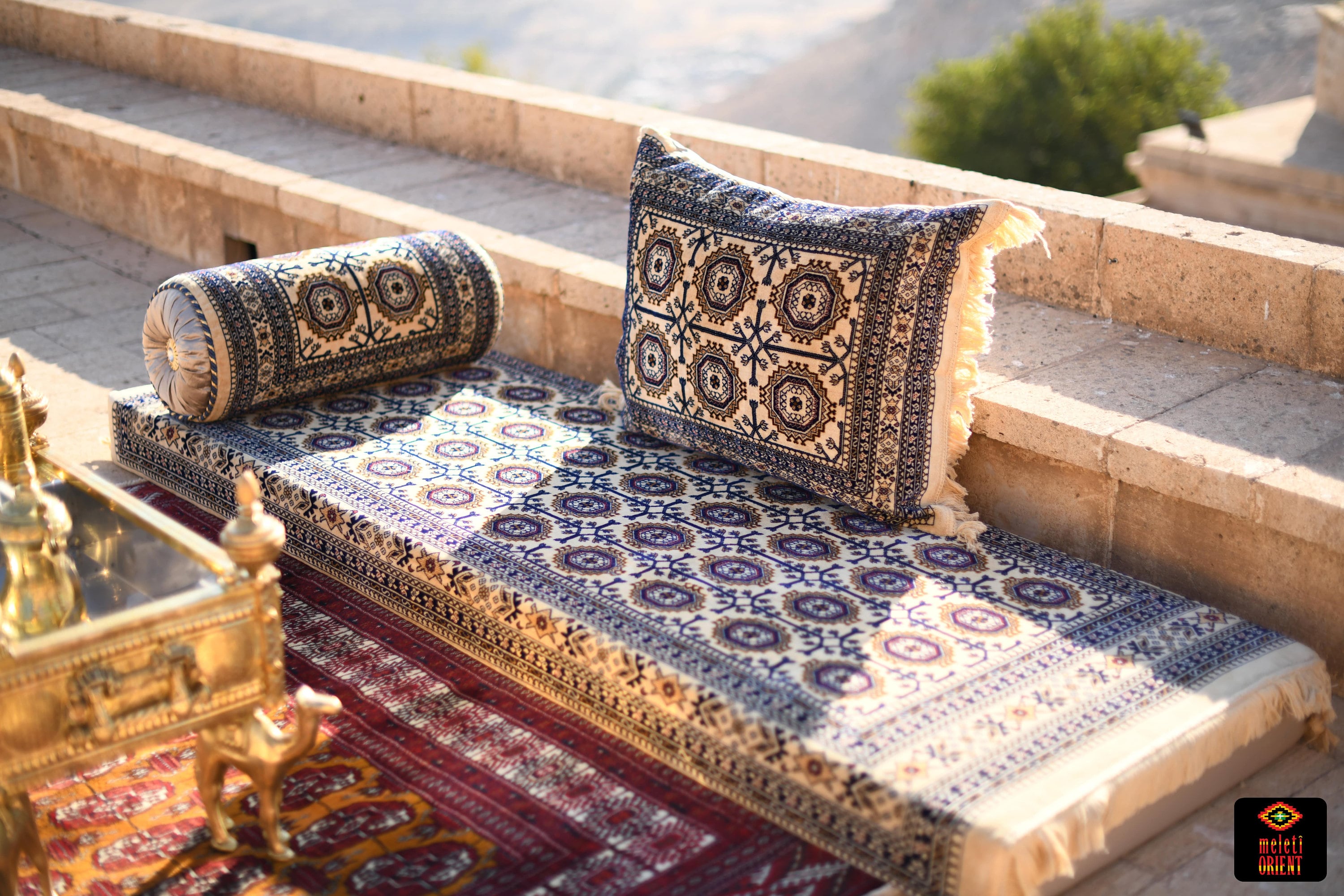 AFGHAN Bukhara BEIGE Oriental Seating - Majlis - Toshak - Bukhara