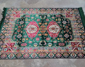Large Very Rare Wall Tapestry, Velvet, 1970's, Italian Fabric, Ethnic Patterns, Wall Rug, Wall Carpet