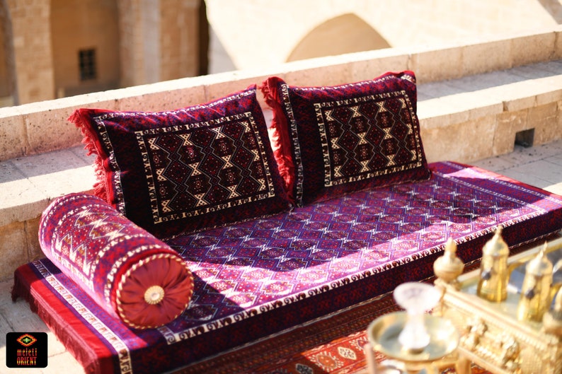 BALUCH Diamond Oriental Seating Majlis Toshak Bukhara Silky Velvet Indoor / outdoor Hookah lounge Home 4pcs image 7