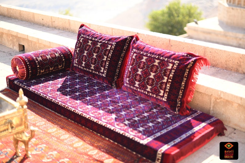 BALUCH Diamond Oriental Seating Majlis Toshak Bukhara Silky Velvet Indoor / outdoor Hookah lounge Home 4pcs image 9