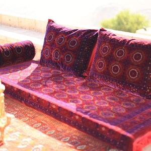 AFGHAN Bukhara Oriental Seating Majlis Toshak Bukhara Silky Velvet Indoor / outdoor Hookah lounge Home 4pcs image 6