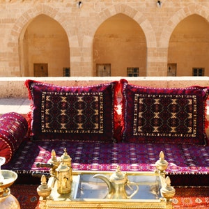 BALUCH Diamond Oriental Seating Majlis Toshak Bukhara Silky Velvet Indoor / outdoor Hookah lounge Home 4pcs image 5