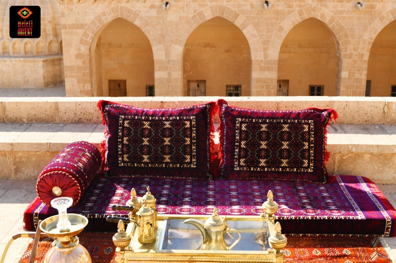 BALUCH Diamond Oriental Seating Majlis Toshak Bukhara Silky Velvet Indoor / outdoor Hookah lounge Home 4pcs image 5