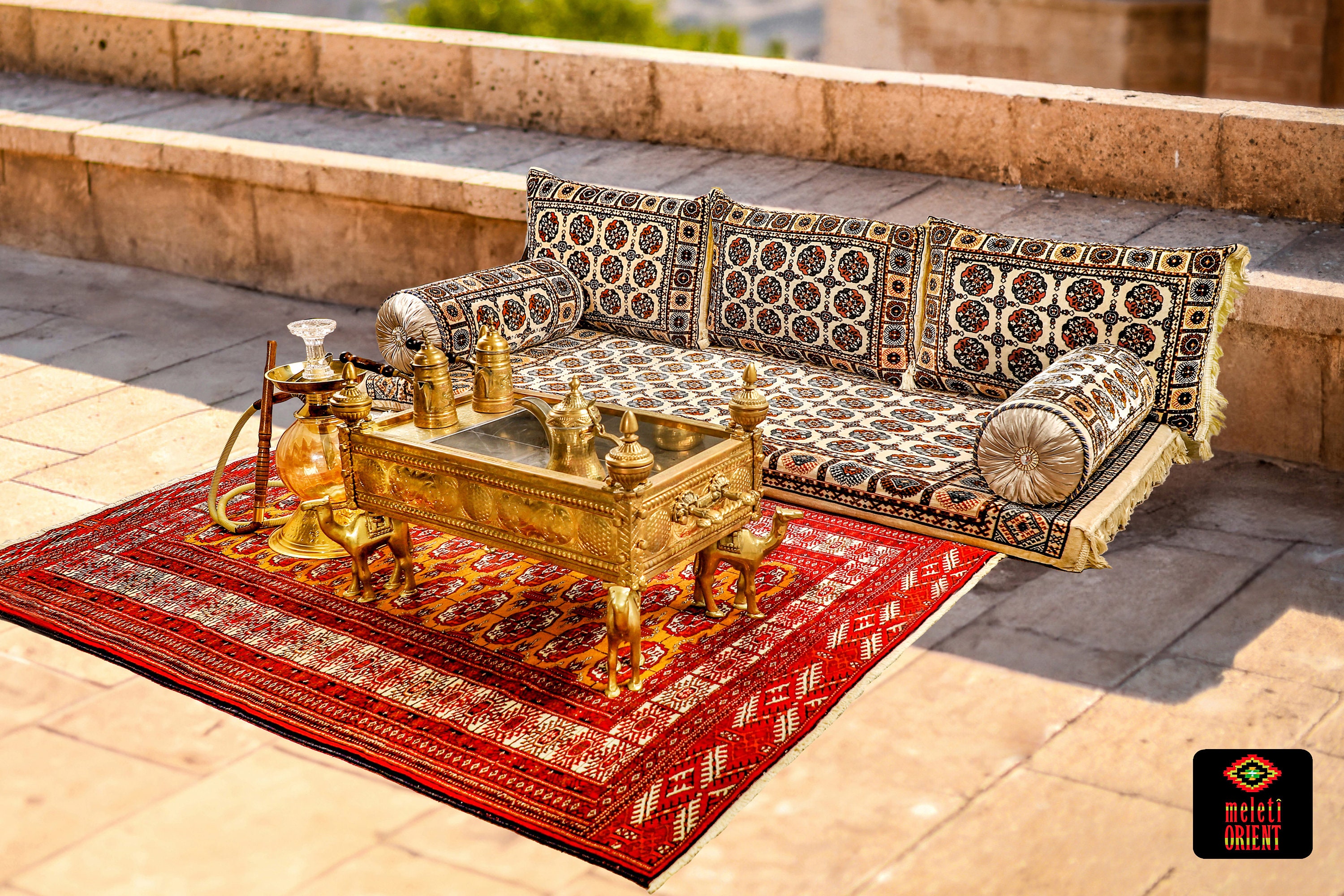 TURKMEN Bukhara BEIGE Oriental Seating - Majlis - Toshak - Bukhara
