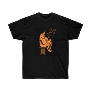 Musician Guitarist Gift Ancient Greek Vase Painting Unisex Ultra Cotton Tee