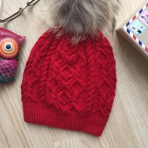 Wool Hat Knitted Women&#39;sHat  Beanie Gifts Winter Wool Hats Women&#39;s Winter Beanie Cap Кnitted Hat Boho Beret Wool Cap Red Warm Color Hat Gift