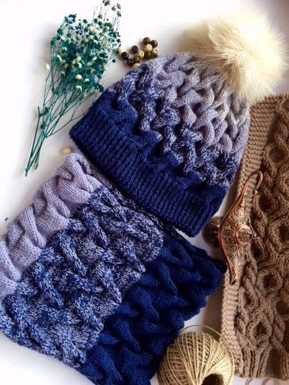 merino wool scarf and hat set