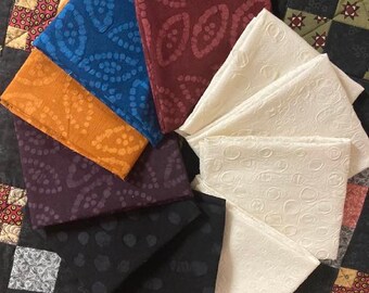 Diamond Textiles Cotton Embossed 10 piece Assortment Fat Quarter Bundle