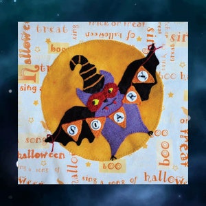 Barnabas Wool Appliqué Pattern Kit: Halloween Decor, Quilt Block