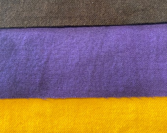 Valdani Australian Merino Wool Panels 8"x12" – Ripened Plum, Sunshine Glory, Dark Chocolate
