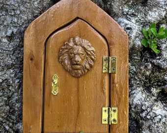Lion Fairy Door | King's Fairy Entrance | Tree Fairy Door with Lion Head