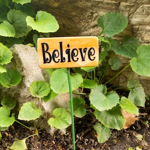 Believe Faerie Sign, Outdoor Fairy Garden Miniature Sign, Wood Mini Sign, Gnome Garden Sign
