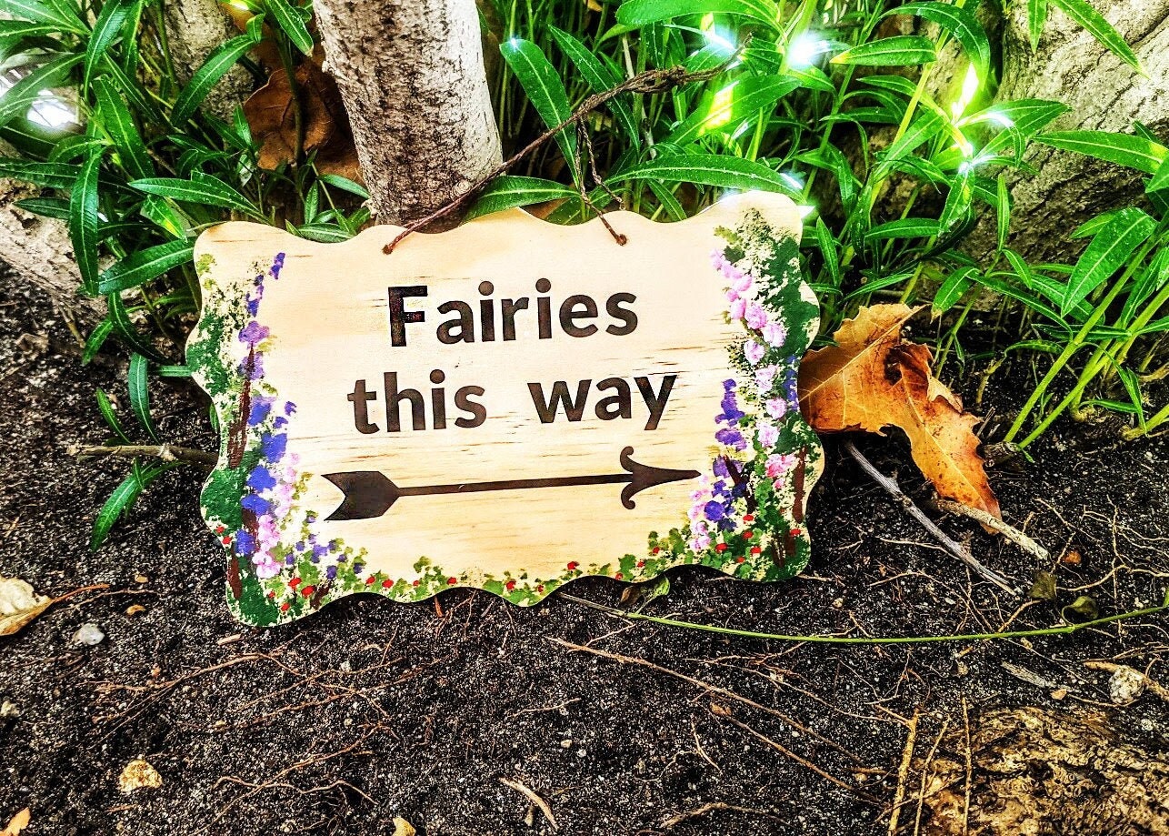 Fairy Garden Sign, Fairies This Way Sign, Outdoor Garden Sign - Etsy