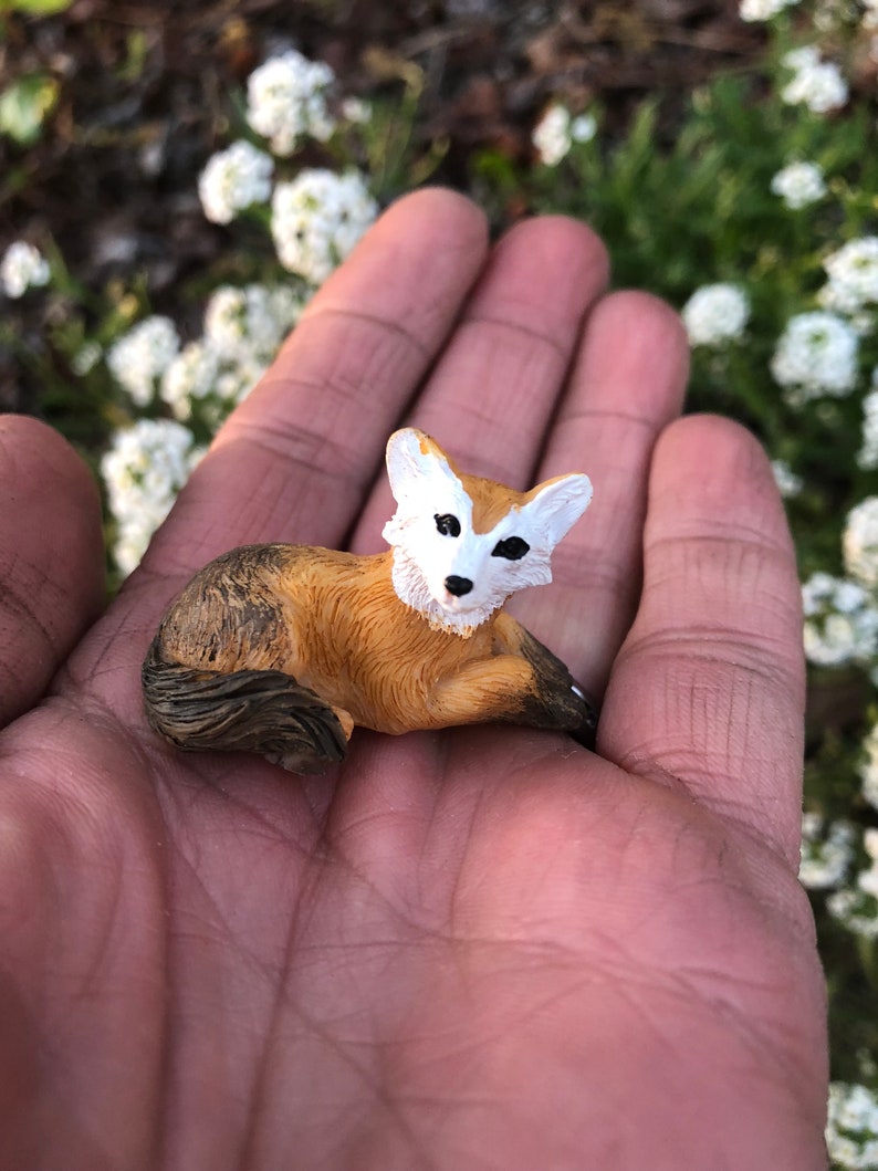 Miniature Fox Figurine made of Resin for Fairy Garden Crafts | Etsy