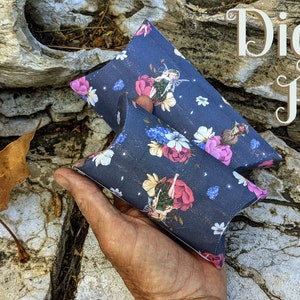 Pillow Box Set with 5 Fairies and Flowers in Large and Small Size to print at home Digital Blue Pillow Box with Fairies Set of Two image 2