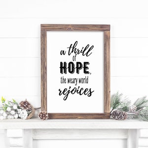 A Thrill of Hope, the Weary World Rejoices | O Holy Night Print | Christmas Printable Decor | Winter Wall Art Print | Christmas Wall Decor