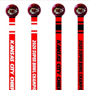 May include: Six red and white yard flags with the Kansas City Chiefs logo and the text "2020 Super Bowl Champions" and "Kansas City Chiefs".