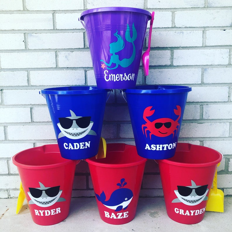 PERSONALIZED Kids Beach Bucket & Shovel Set/Sand Toys/Beach Etsy