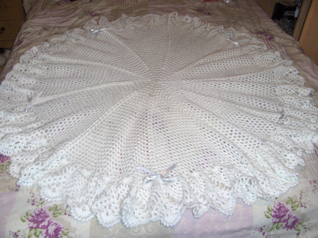 Hand Crotchet Shawl/blanket/throw for Baby or Reborn. Romany Gift./baby