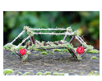 Fairy Garden Bridge - Handcrafted, Fairy House, Dolls house, Fairy Furniture, Fairy Accessories, Miniature Garden, Roses, Indoor Garden, Fae
