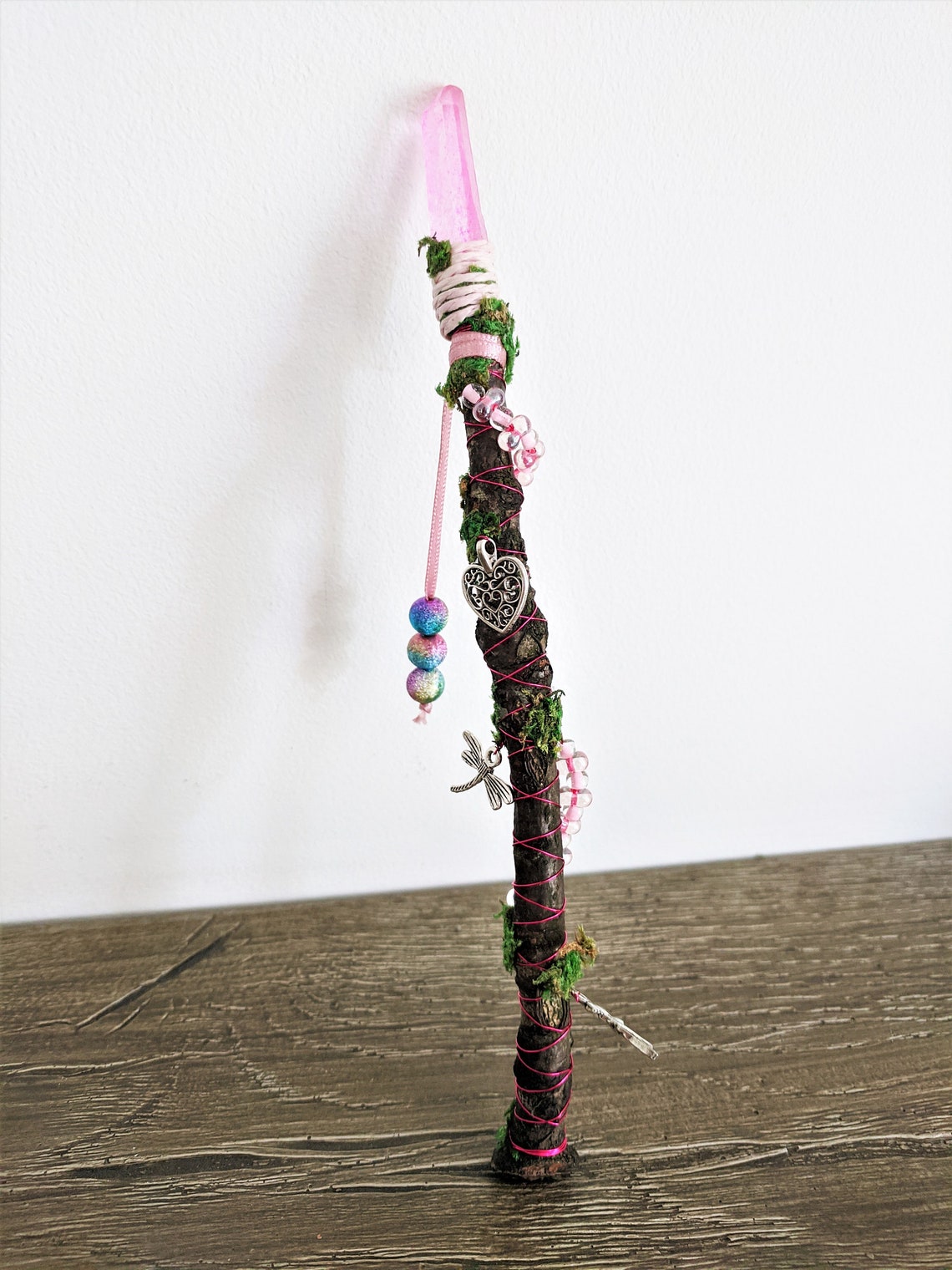 Pink Crystal Staff Staves Miniature Staff Fairy House Etsy