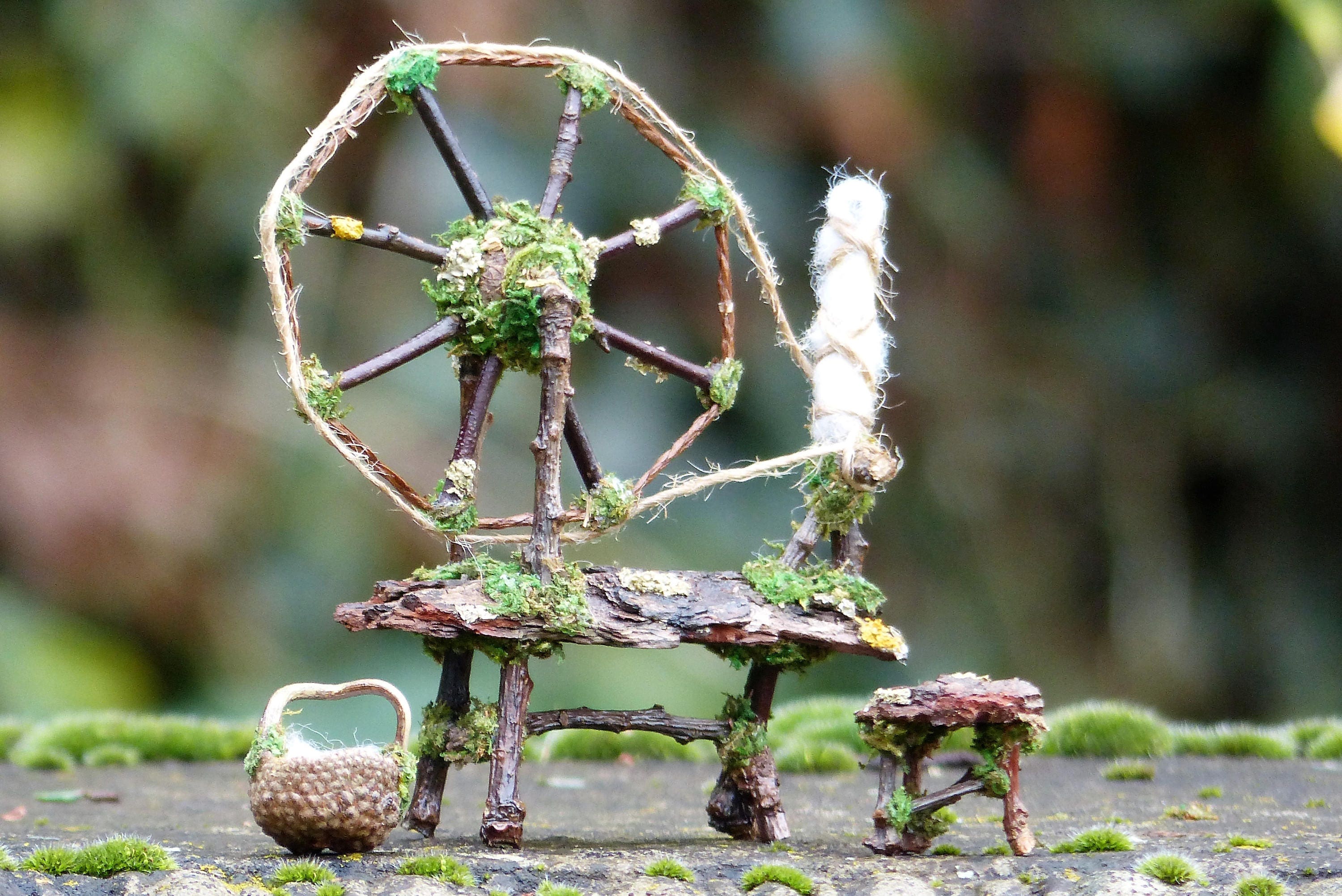 Fairy Spinning Wheel Fairy House Fairy Garden Miniature Etsy UK