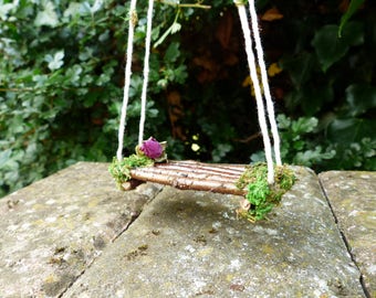 Fairy Swing - Pixie, Fairy Garden Swing, Miniature Swing, Fairy Garden, Fairy House, Fairy Furniture, Fairy Accessories, Faery Garden, Fae