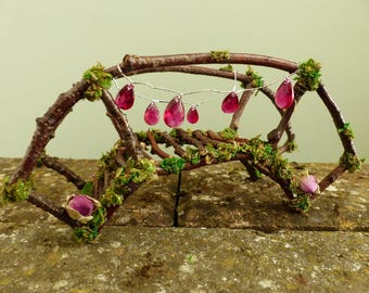 Pink Fairy Bridge - Fairy Garden, Fairy House, Fairy Accessories, Miniatures, Dollhouse, Bonsai, Indoor Garden, Flower Fairies, Furniture