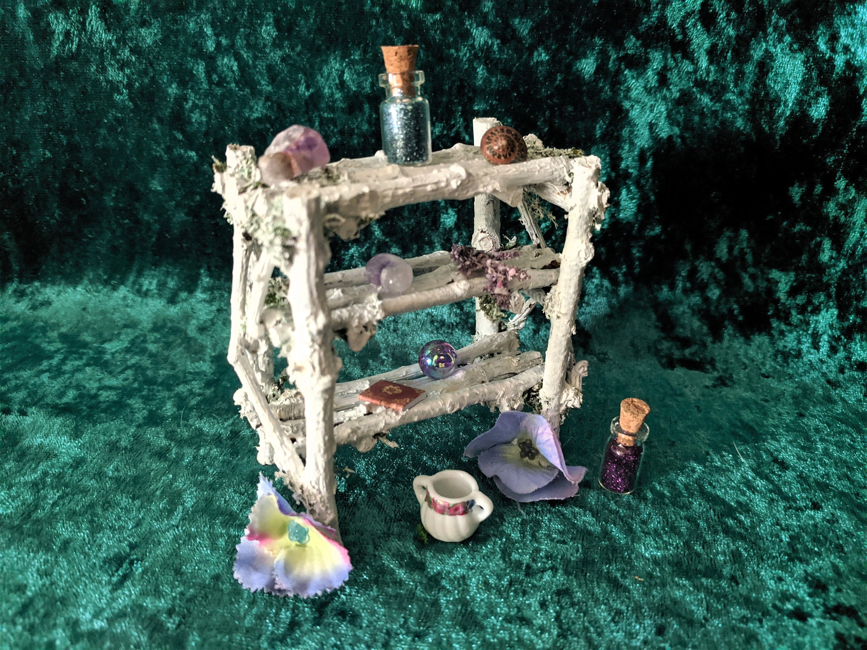 Fairy Bookcase Fairy House Gift for Dad Dollhouse Miniatures Fairy Garden Miniature Accessories Fairy Furniture Miniature Bookcase