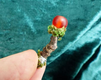 Fairy Wand with Red Sphere - Fairies, Magic Wand, Fairy House, Tooth Fairy, Fairy Accessories, Miniature, Fairy Garden, Mystical, Wizard