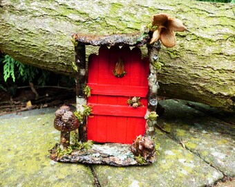 Red Fairy Door - Fairy Garden, Tooth Fairy, Fairy Furniture, Fairies, Faerie Door, Elf Door, Pixie Door, Dollhouse, Magical, Birthday Gift