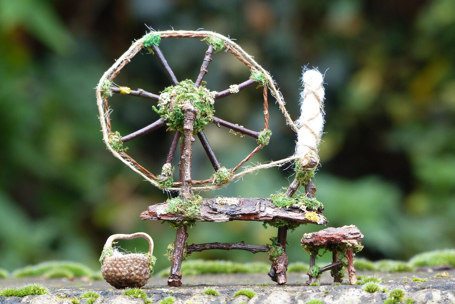 Fairy Spinning Wheel Fairy House Fairy Garden Miniature Etsy