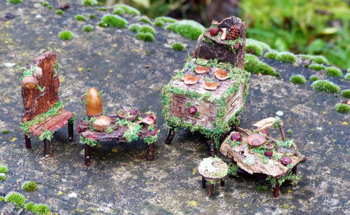 Miniature Fairy Kitchen Set Fairy House Fairy Garden Etsy