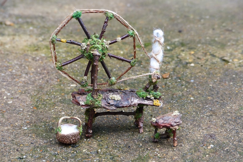 Fairy Spinning Wheel Fairy House Fairy Garden Miniature Etsy