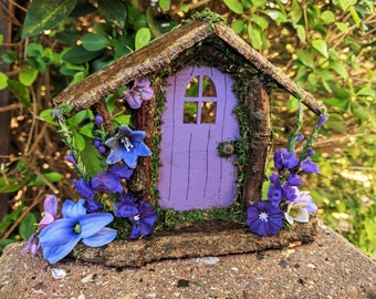 Fairy Door - Miniature Cottage, Fairy Garden, Fairy House, Birthday Gift,Purple Fairy Door, Housewarming Gift, Gift for Her, Woodland Door