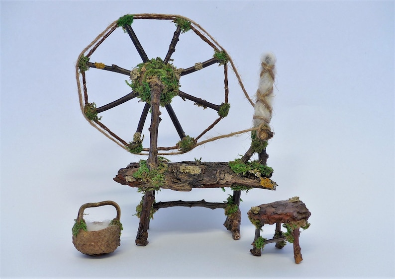 Fairy Spinning Wheel Fairy House Fairy Garden Miniature Etsy