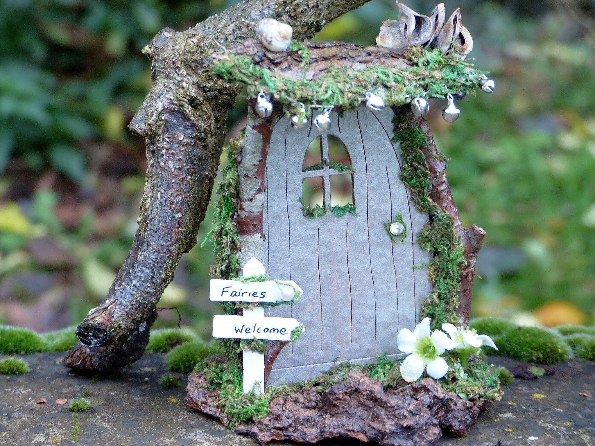 Fairy Door with Fairy Figure Magical Handmade Wooden Fairy Door Fairy Garden Fairy Door with Fairy Figure Magical Handmade Wooden Fairy Door Fairy Garden