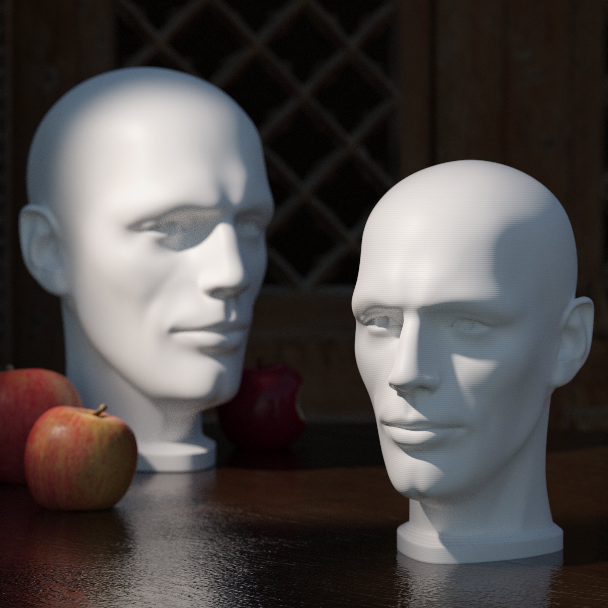 Now 25cm Real Size Ascending Artist's Realistic Male Head Reference 3D Print Beautiful Ornament Artist Portrait Study