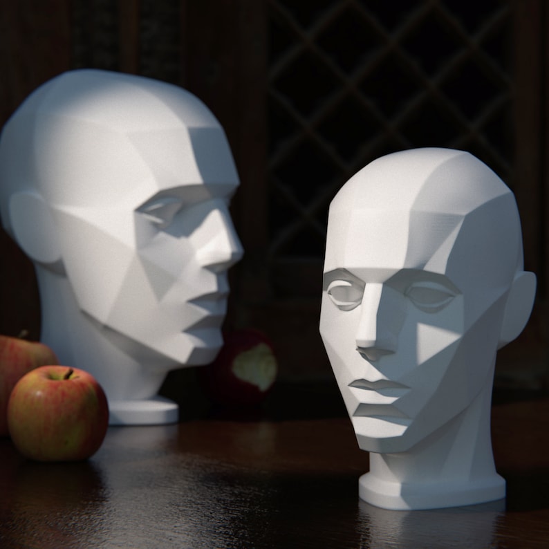 The Ascending Artist's Planar Head 2.0 3D Print Beautiful Ornament Artist Portrait Study Reference image 1