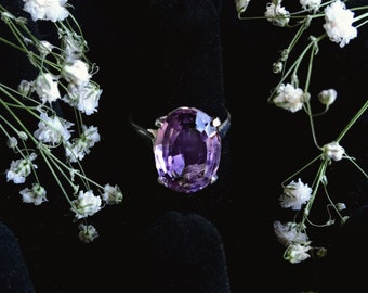 Amethyst Sterling Silver Ring Size 6, 7, and 8